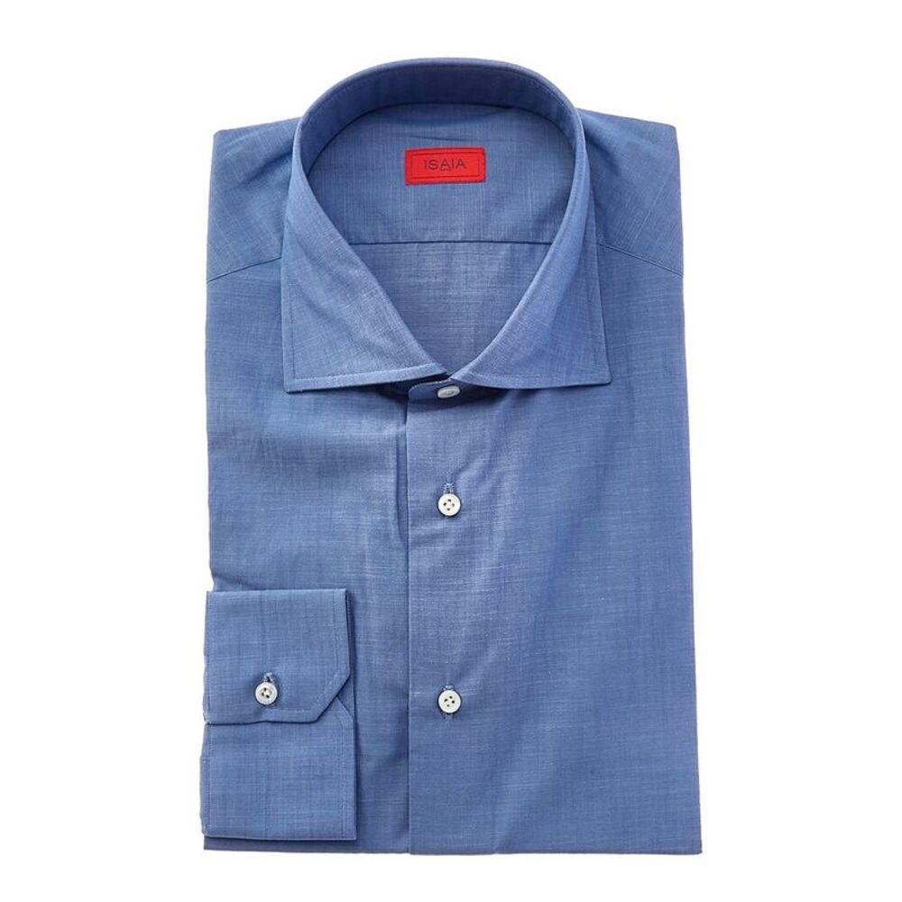 Isaia Mens  Dress Shirt, Blue